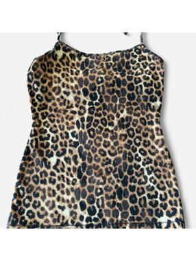 Express Y2K Style Leopard Cami With Shelf Bra, Small, 14” ptp